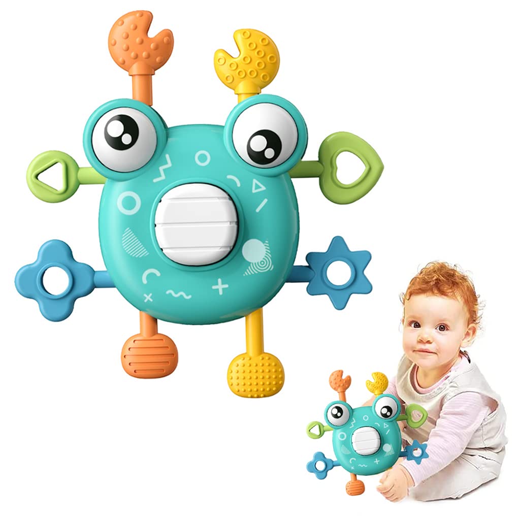 PATPAT® Sensory Toys for Kids, Cartoon Crab Activity Toys for Baby Fine Motor Skill Toy Montessori Toys for Toddler Soothing Toy Kids Interactive Toy Early Educational Toys Gifts for Newborns - Green