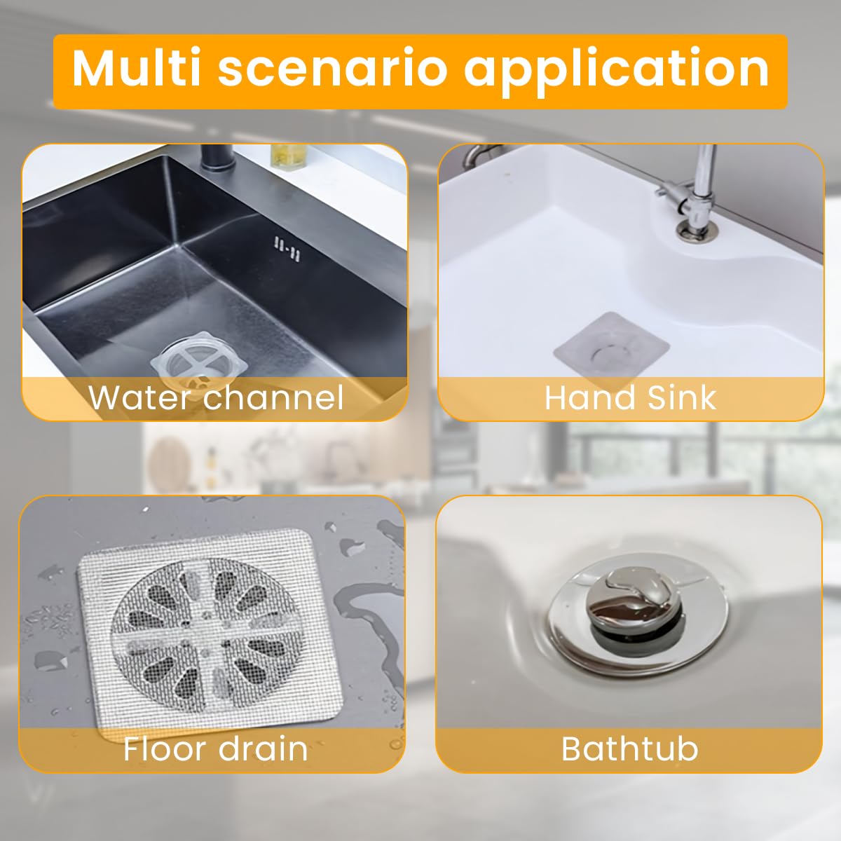 HASTHIP Disposable Shower Drain Hair Catcher 20 Pack with 4mm Holes for Faster Draining | Eco Friendly Degradable Sink Filter Stickers