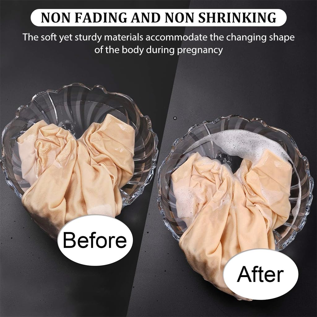 PALAY Maternity High Waist Underwear for Pregnancy with Seamless Belly Support, 2 Pack Beige&Black