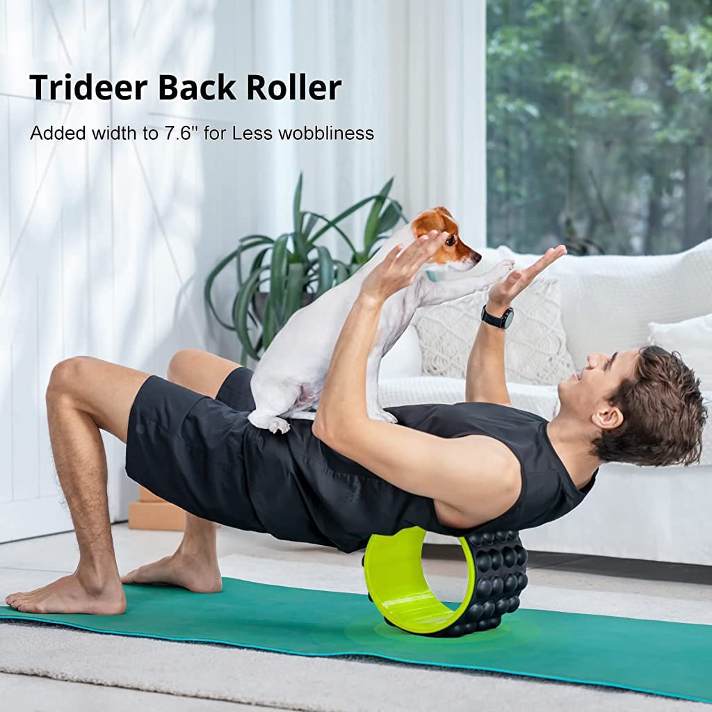 Proberos Foam Roller for Back Stretching with Massage Nubs and 7.5 in Wide Stable Design | ABS Back Massager for Yoga and Fitness