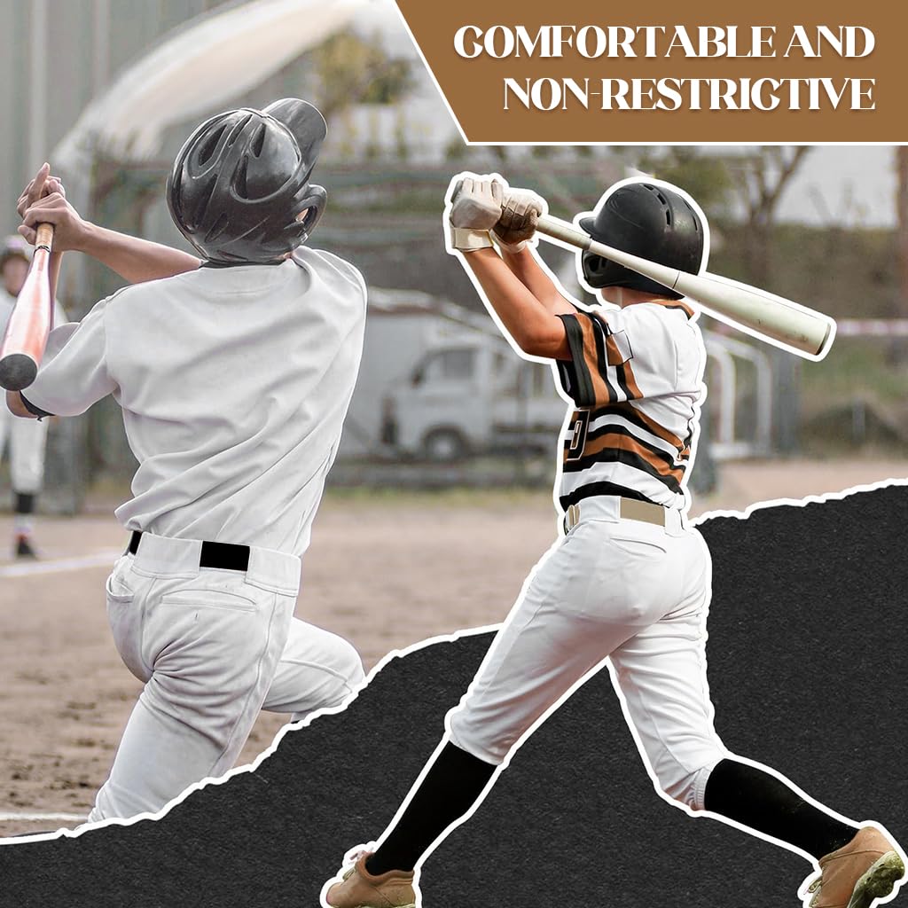 SNOWIE SOFT® 2Pcs Kids Belts Elastic Waist Belt Quick Release Kids Waist Belt Uniform Belt Waist for Boys Girls Sport Waist Belt for Baseball Softball, Black & Brown