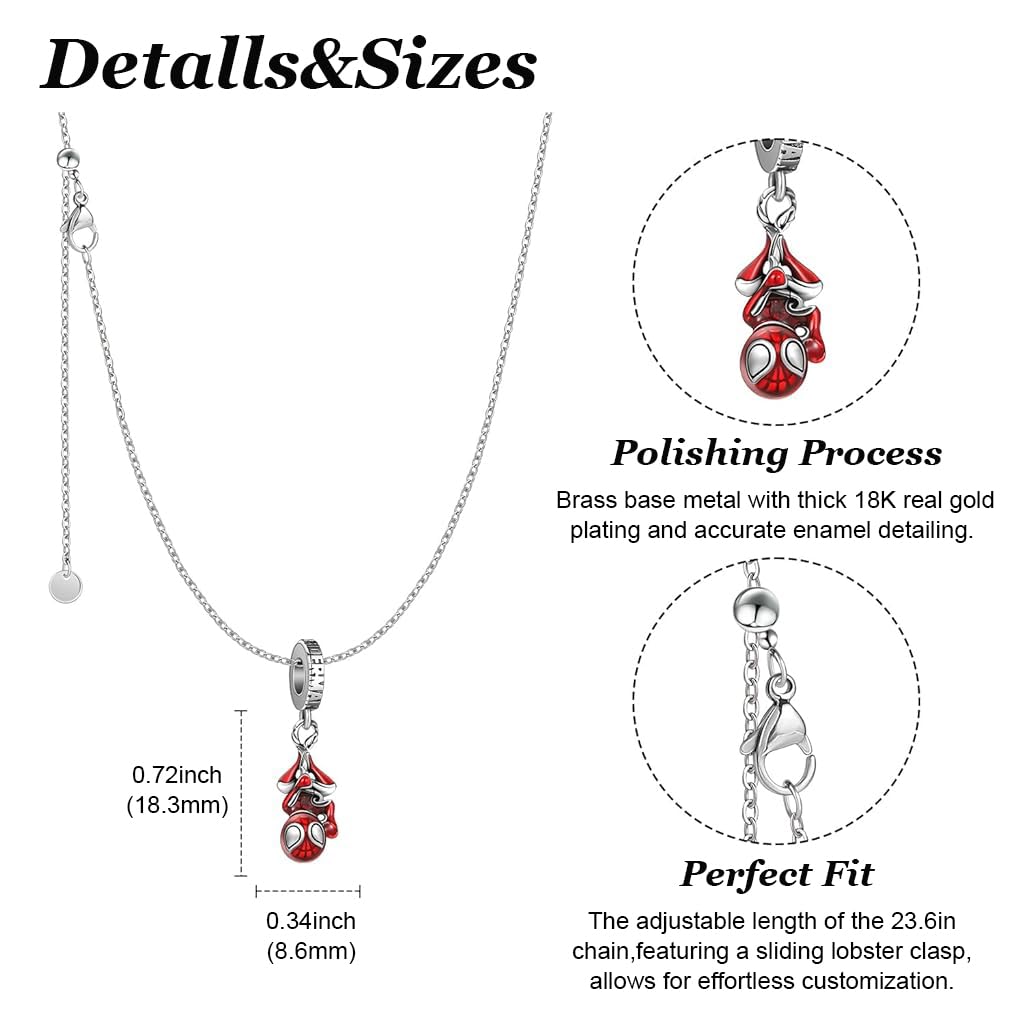 SANNIDHI Necklace for Boys and Men with 60cm Cable Chain featuring Red Pendant | Copper and Silver Plated Jewellery Gift