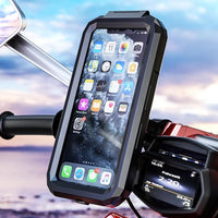 STHIRA® Mobile Holder for Bike, 360 ° Rotatable Outdoor Waterproof Phone Mount Holder with Aluminum Alloy Installation Base Anti-Glare Touch Screen Design Phone Holder for 6.1'' Phone and Below