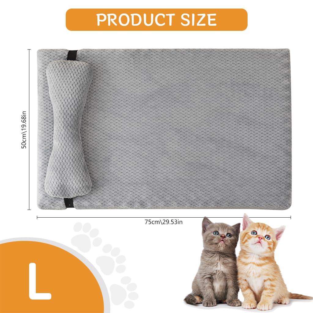 Qpets Dog Bed Large Size 75×50 cm with Waterproof Removable Cover and Anti‑Slip Base | Plush Pillow Support for Cats and Dogs