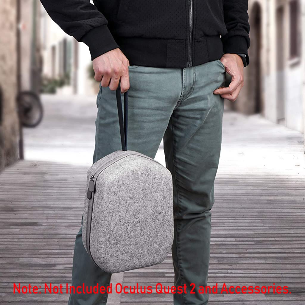 ZORBES Storage Bag for Oculus Quest 2 with 21×19×13 cm EVA Shell and Hand Strap | Travel Case