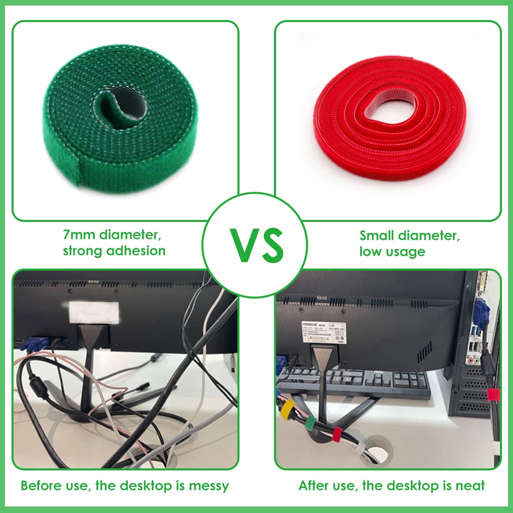 HASTHIP Plant Tie Strap for Garden Support with Hook and Loop Design 20 pcs 1 m Nylon Rolls