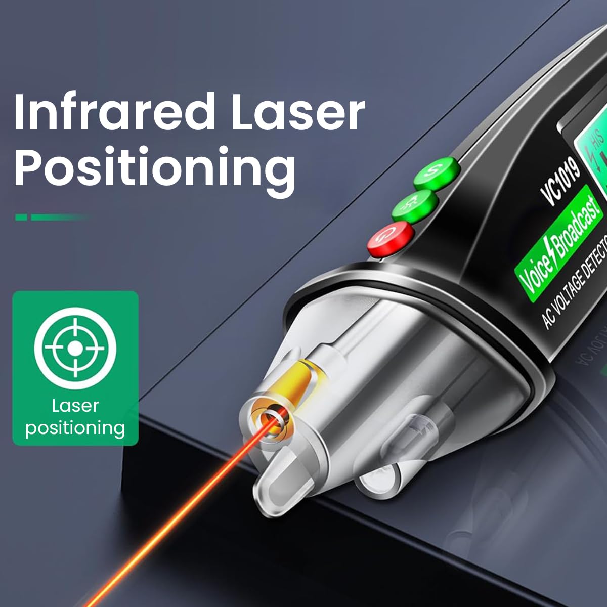 Serplex Voltage Multimeter for Electrical Testing with LCD Display and Red Laser Locator AC 12V-1000V