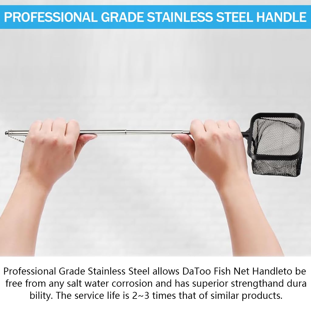 Qpets Aquarium Fish Net for Betta Fish Tank with 3.1x3.1 in Frame and 18 in Retractable Handle