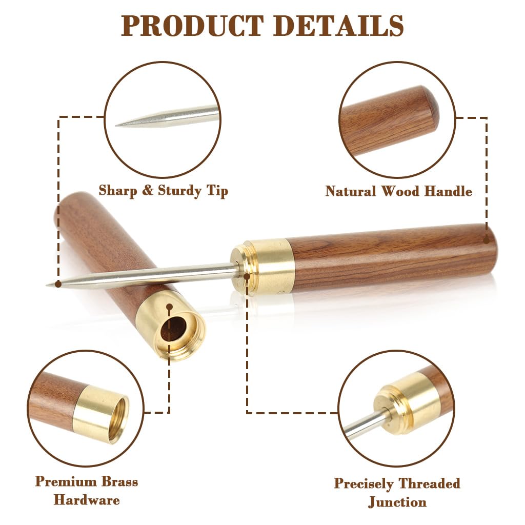 Supvox Ice Awl for Home Bar and Camping featuring 6.2 in Size and Ergonomic Wooden Handle