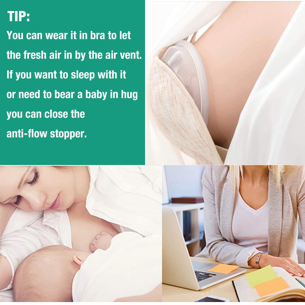 SNOWIE SOFT Nipple Caps for Breastfeeding Mothers with 3.2cm Collector Shell | Food Grade Silicone and PP Leak Proof Design