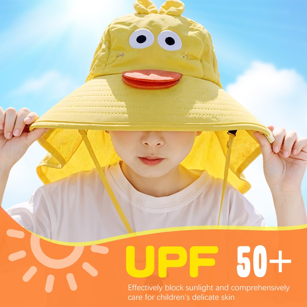 SNOWIE SOFT Kids Sun Hat for Beach and Outdoor Play with Neck Flap Breathable Mesh | 2 PCS