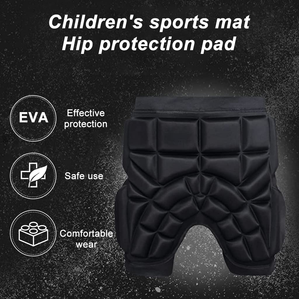Optifit Children Sports Butt Pad for Ski and Skate with Soft EVA Foam | Black 2PCS