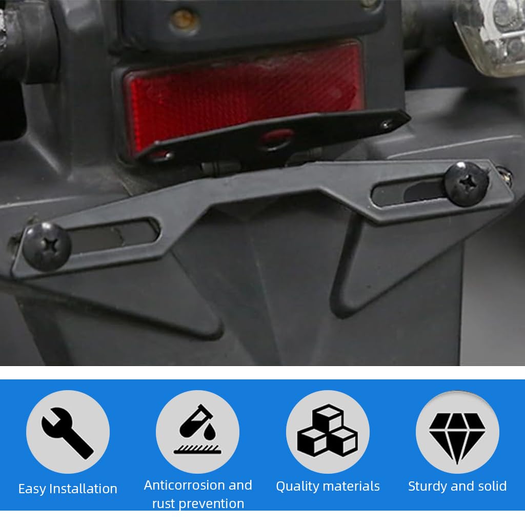 STHIRA Folding Motorcycle Tail Light Mount Bracket for Rear Fender Use | Adjustable License Plate Holder
