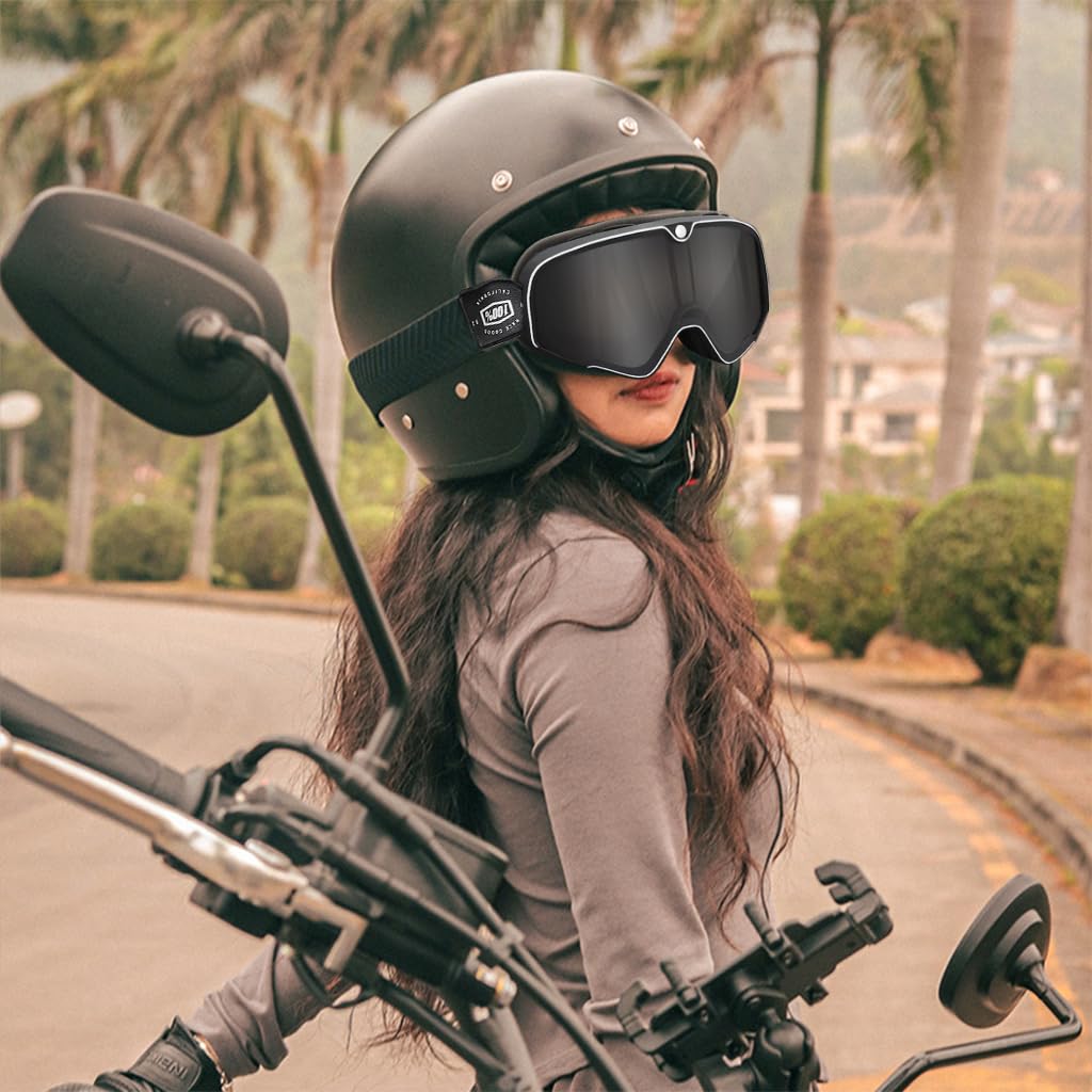 Proberos Motorcycle Goggles for Riding and Racing with UV400 Protection and Adjustable Headband