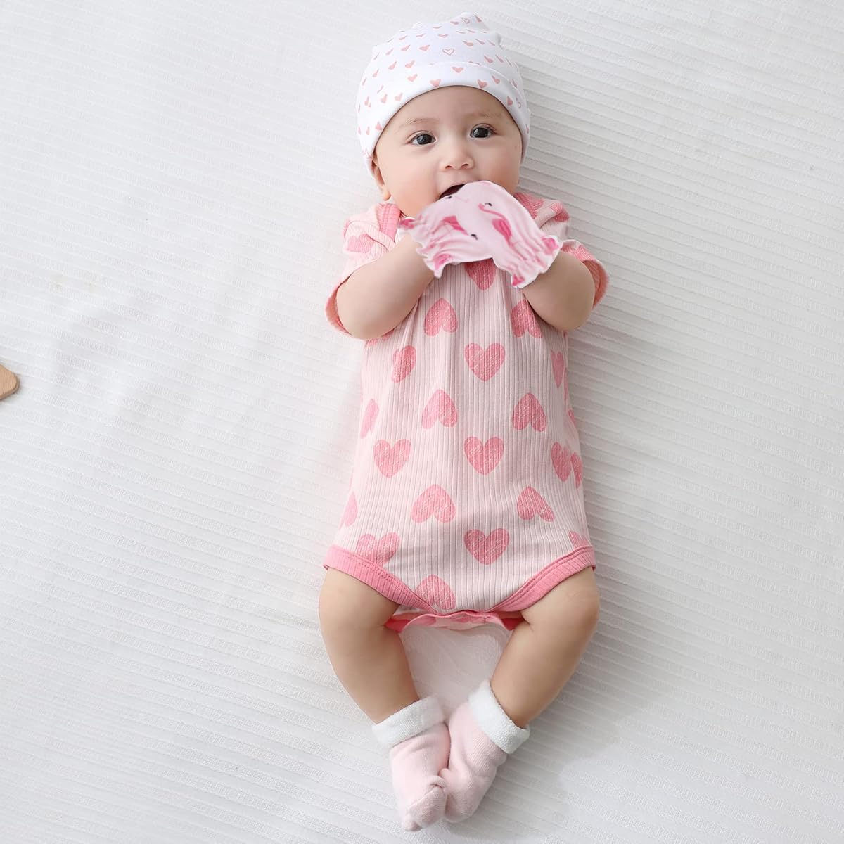 SNOWIE SOFT Baby Scratch Mittens for Preventing Face Scratches with Elastic Cuffs | 6 Pairs Breathable Cotton Gloves