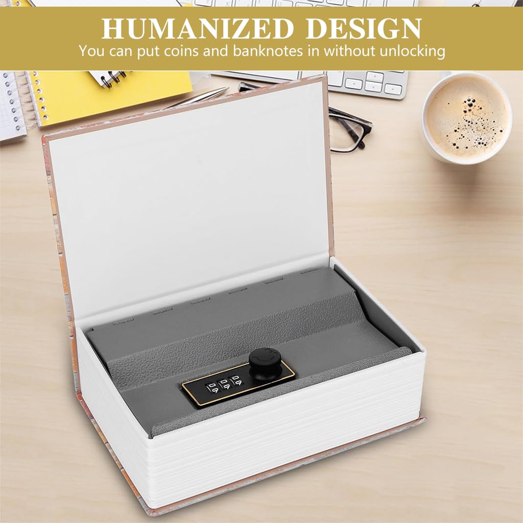 HASTHIP Vintage Butterfly Metal Storage Box for Cash and Bills with Combination Lock 9.5x6.2x2.2 in | Compact Safe for Home or Office
