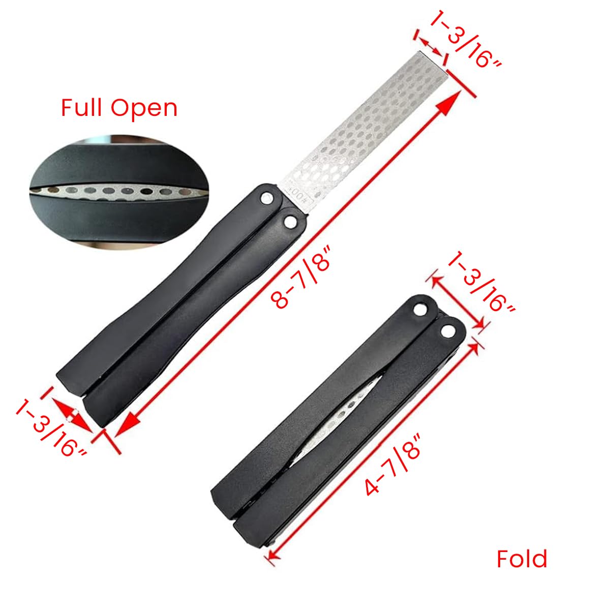 HASTHIP Knife Sharpener for Kitchen featuring Foldable Dual Sided 400 600 Grit Stone | 3 PCS Portable Tool