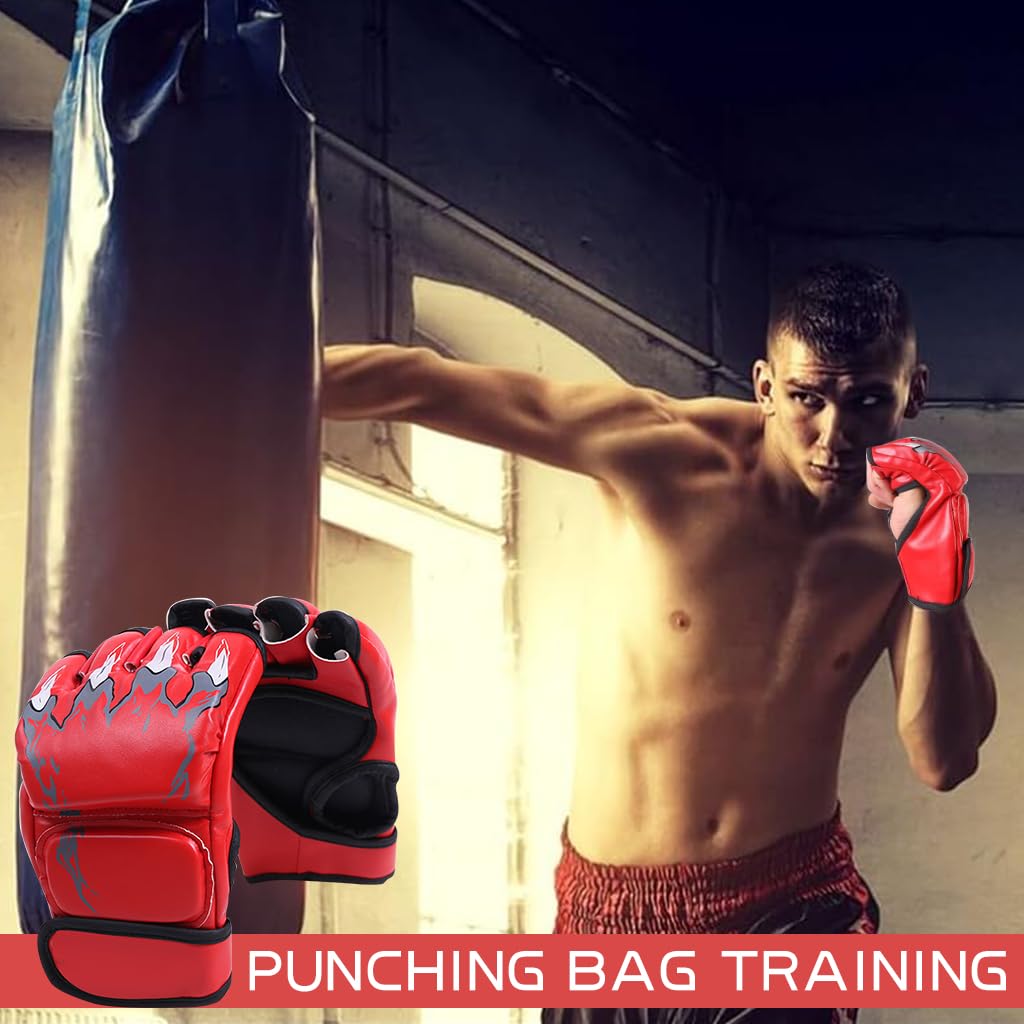 Proberos Boxing Gloves for Training with Adjustable Wristband and 12cm Palm Fit | PU Gloves for Men and Women