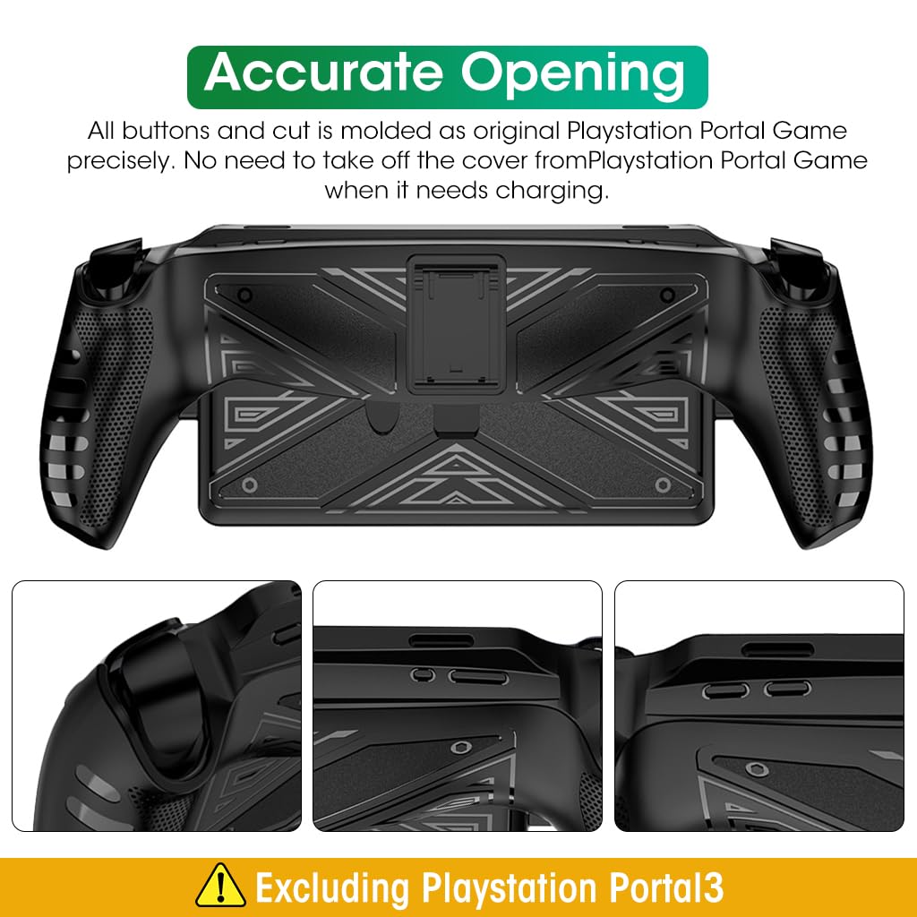 ZORBES® Protective Case Cover for Playstation Portal Game, TPU Protective Skin Cover for Playstation Game Console with Kickstand, Anti-Scratch Protective Cover for Playstation Portal Game Machine Protector