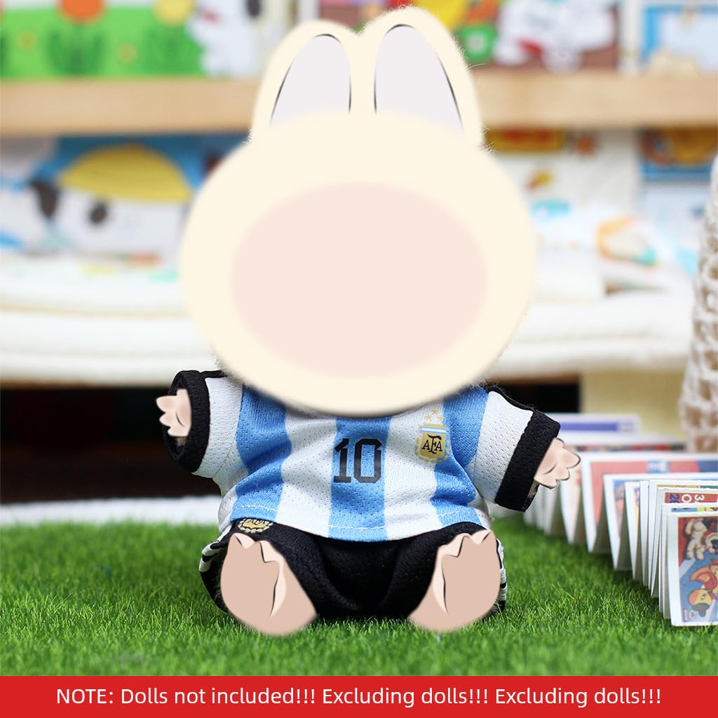 FANCYKU Doll Clothes Football Outfit for 4 Inch and 6 Inch Figures with Jersey Top and Shorts