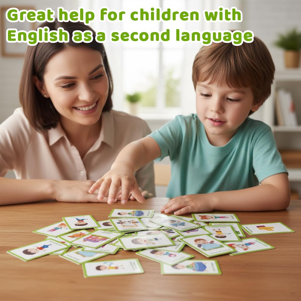 HASTHIP Communication Cards for Special Needs with 32 Flash Cards | Autism Visual Aid