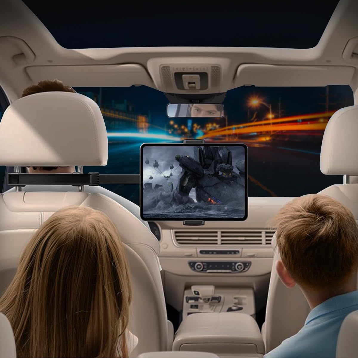 STHIRA Phone and Tablet Holder for Car Back Seat with 360° Rotation and Retractable Arm