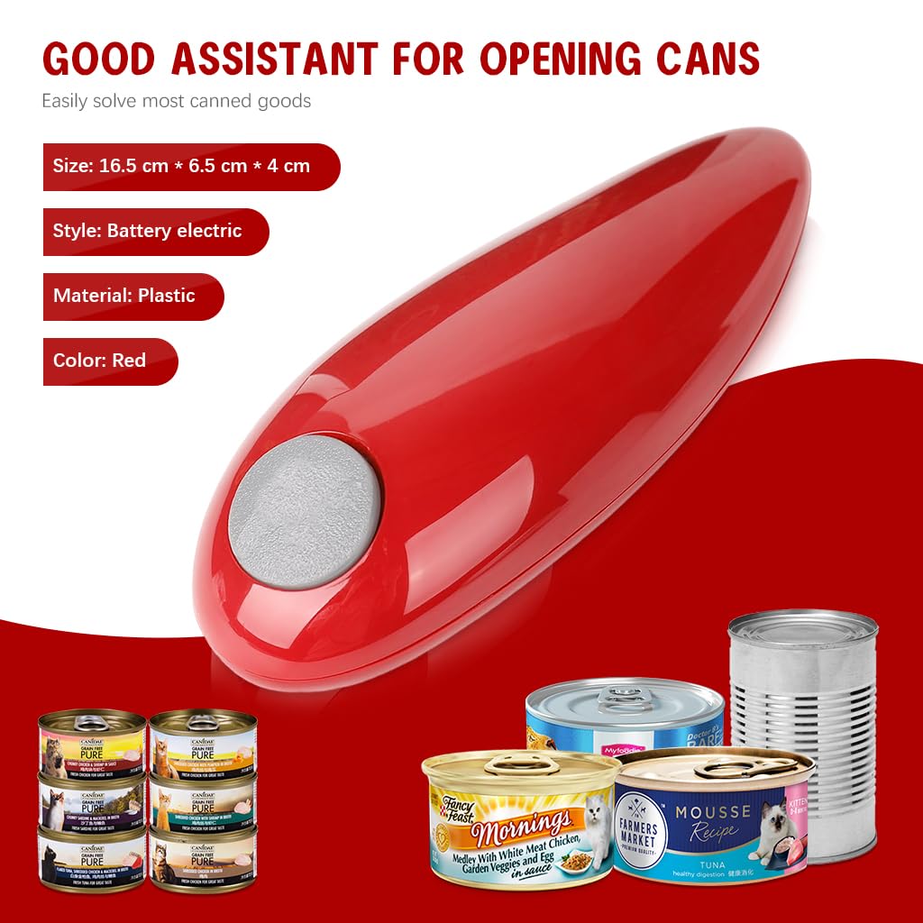 HASTHIP Electric Can Opener for Smooth Edge Cans with Hands Free Magnetic Lift | Battery Powered Kitchen Gadget for Seniors