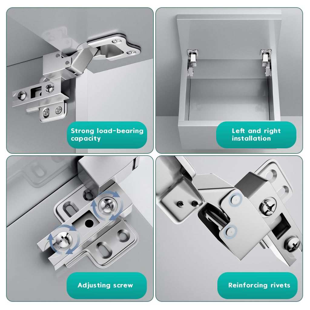 Serplex Door Hinges for Flip Up and Lift Up Cabinets with Soft Close Zinc Alloy Design | 2 Pcs Set