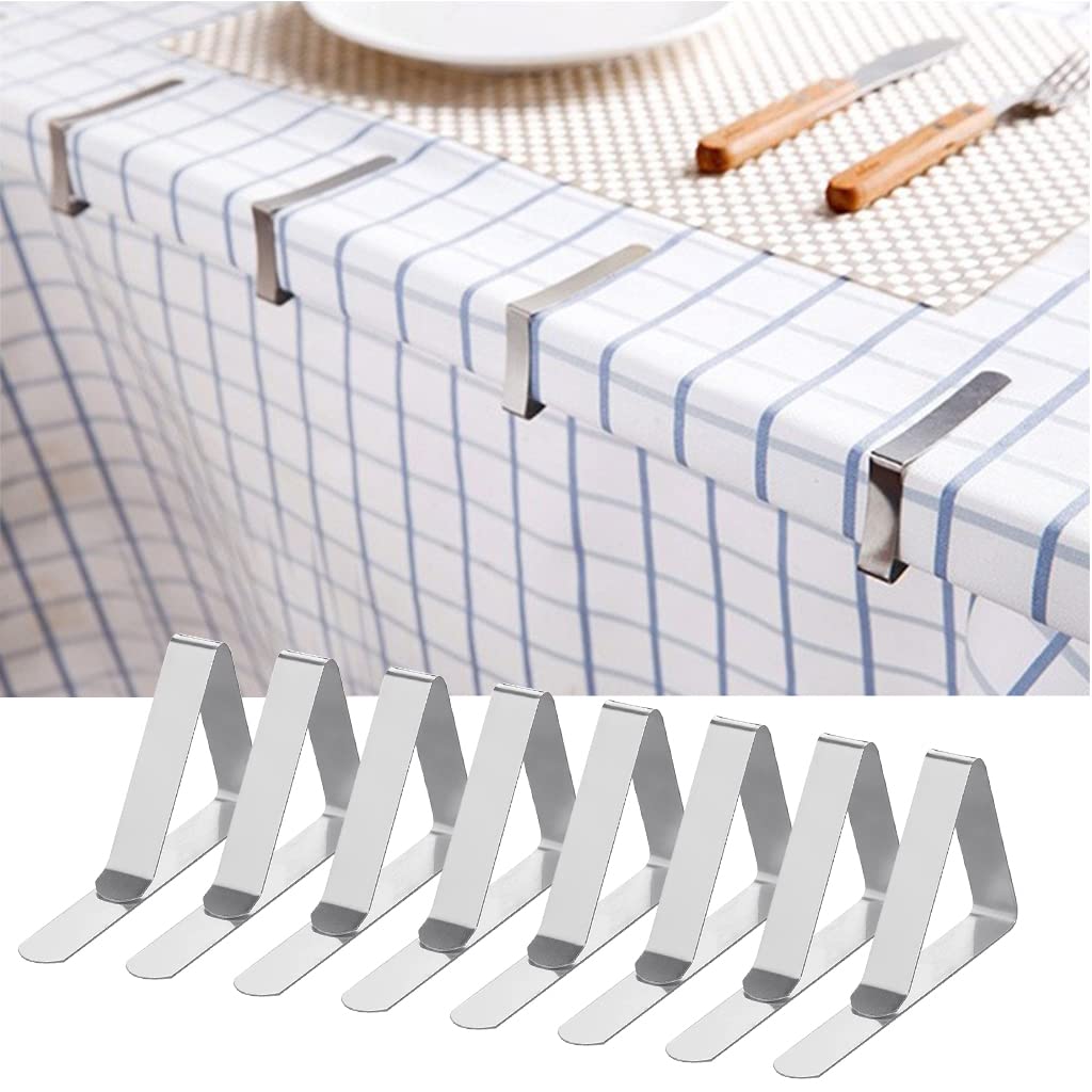 Supvox Table Cloth Clips for Home and Picnic with 8 Pcs 7.5 cm Stainless Steel Holders