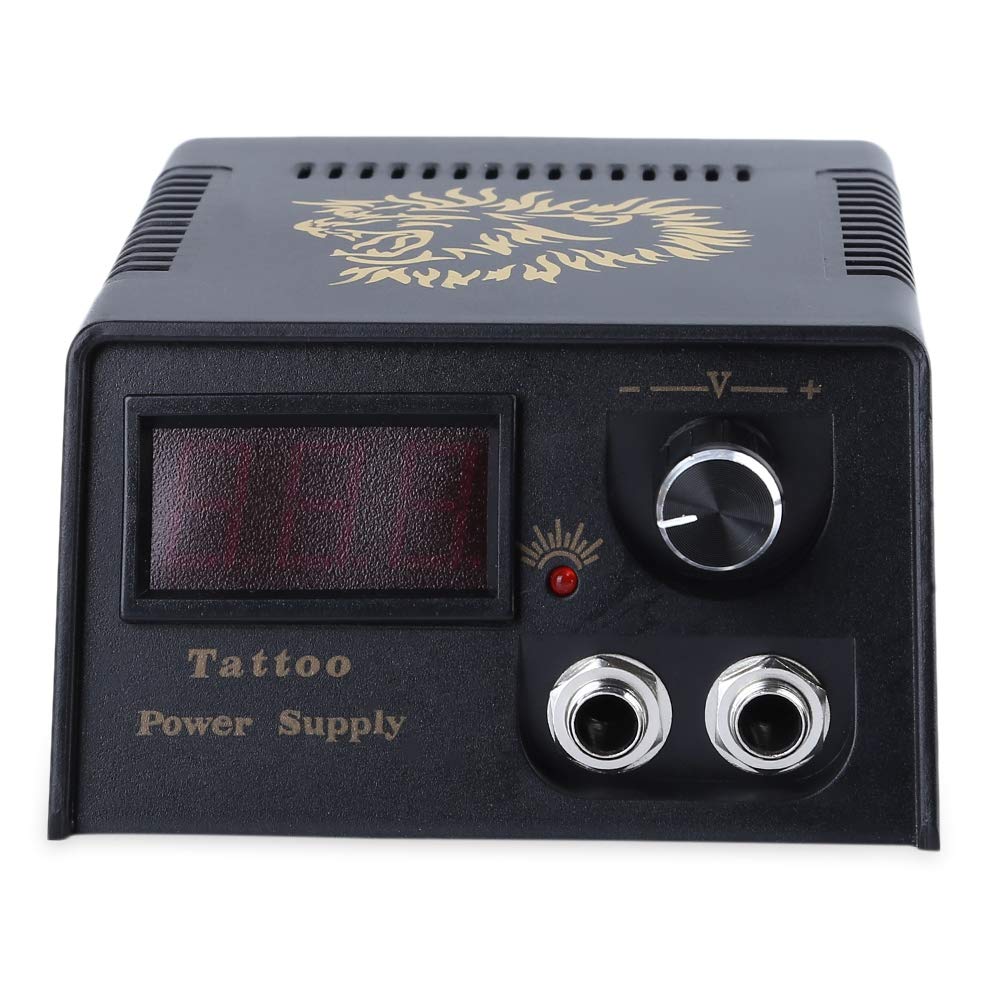 Verilux  Complete Tattoo Kit 2 Tattoo Machines Power Supply System (Red, THREE PIN US PLUG)