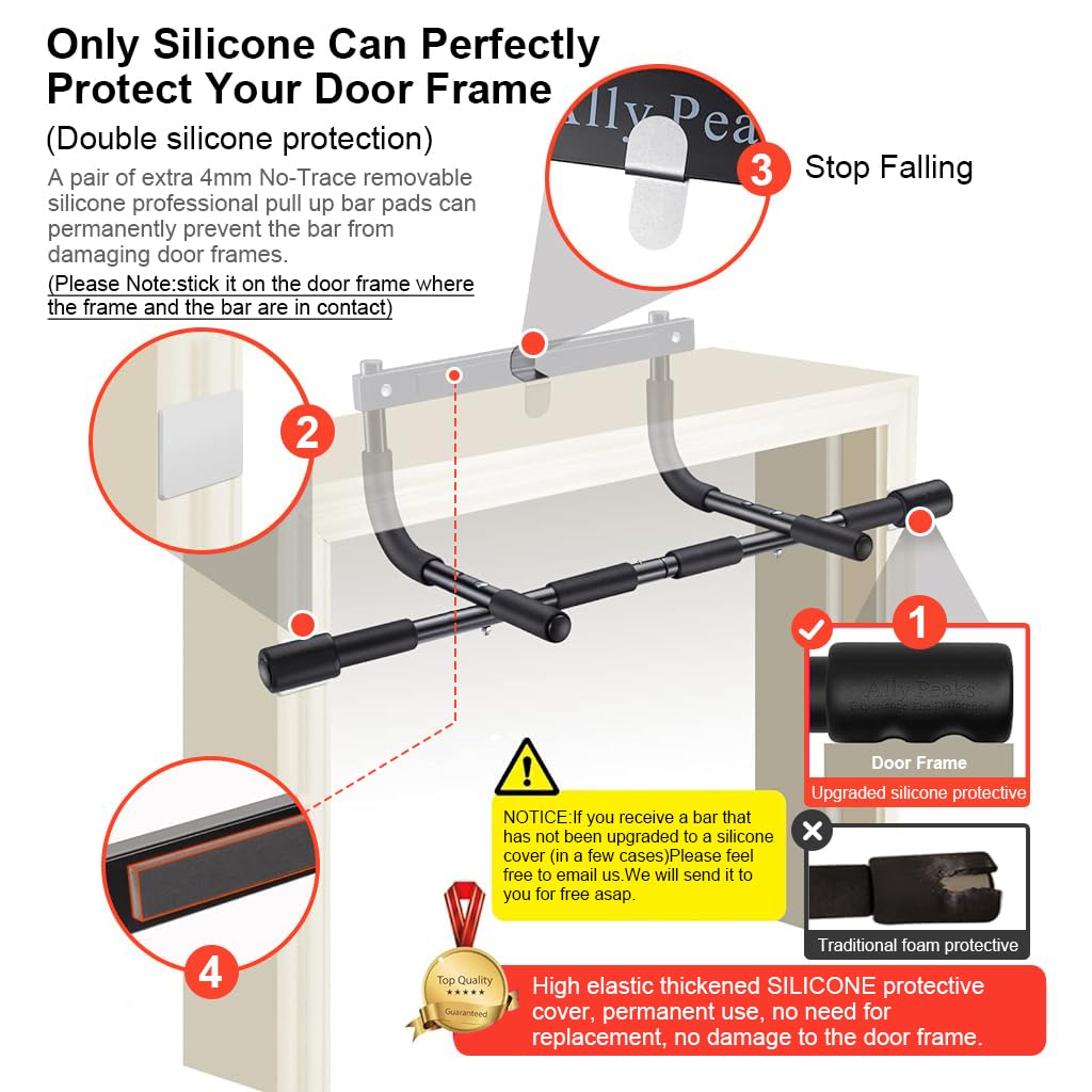 Proberos® Doorway Pull-Up Bar, Wall Mounted Chin up Bar Pullup bar, Wall Mounted Pullup Bar At Home Non Slip Pull Up Rod & Chin Up Bar For Home Mechanism Max Load 200Kg