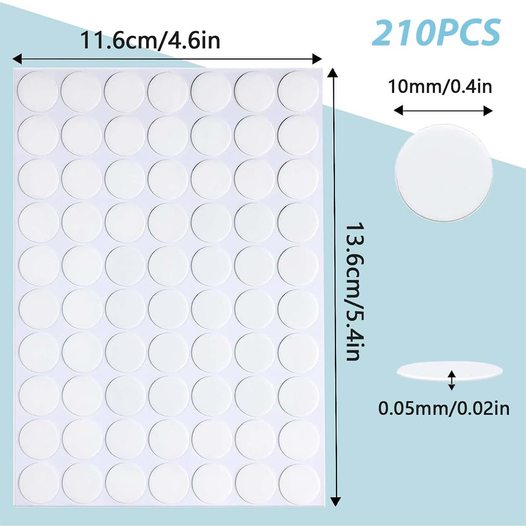 ZIBUYU® 210Pcs Balloon Glue Dots Double Side Acrylic Balloon Glue Dots 0.39 inches Mini Balloon Glue Dots Balloon Adhesive Dots for Party Balloon Decorations, DIY Art