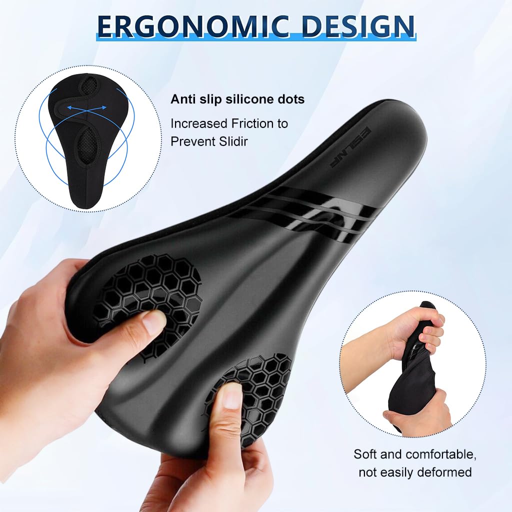 Proberos Bicycle Saddle Seat Cover for Mountain & Road Bikes with 11x7 in Fit | Gel Foam Cushion Featuring Shock Absorption and Anti Slip Design