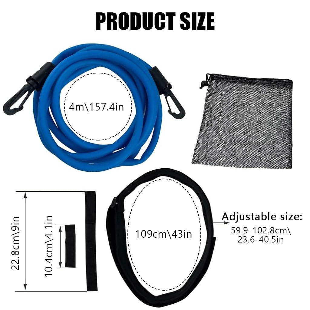 Proberos Swimming Training Belt for Stationary Swim Workouts with 13ft Resistance Cord | Adjustable Waist for Kids and Adults