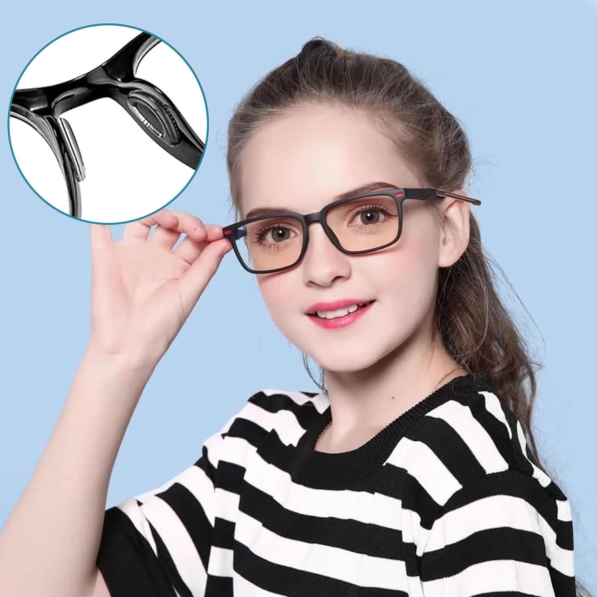 MAYCREATE Eyeglasses Retainers Set for Sport and Study with 10 Pairs Nose Pads | Silicone Anti Slip Temple Grips