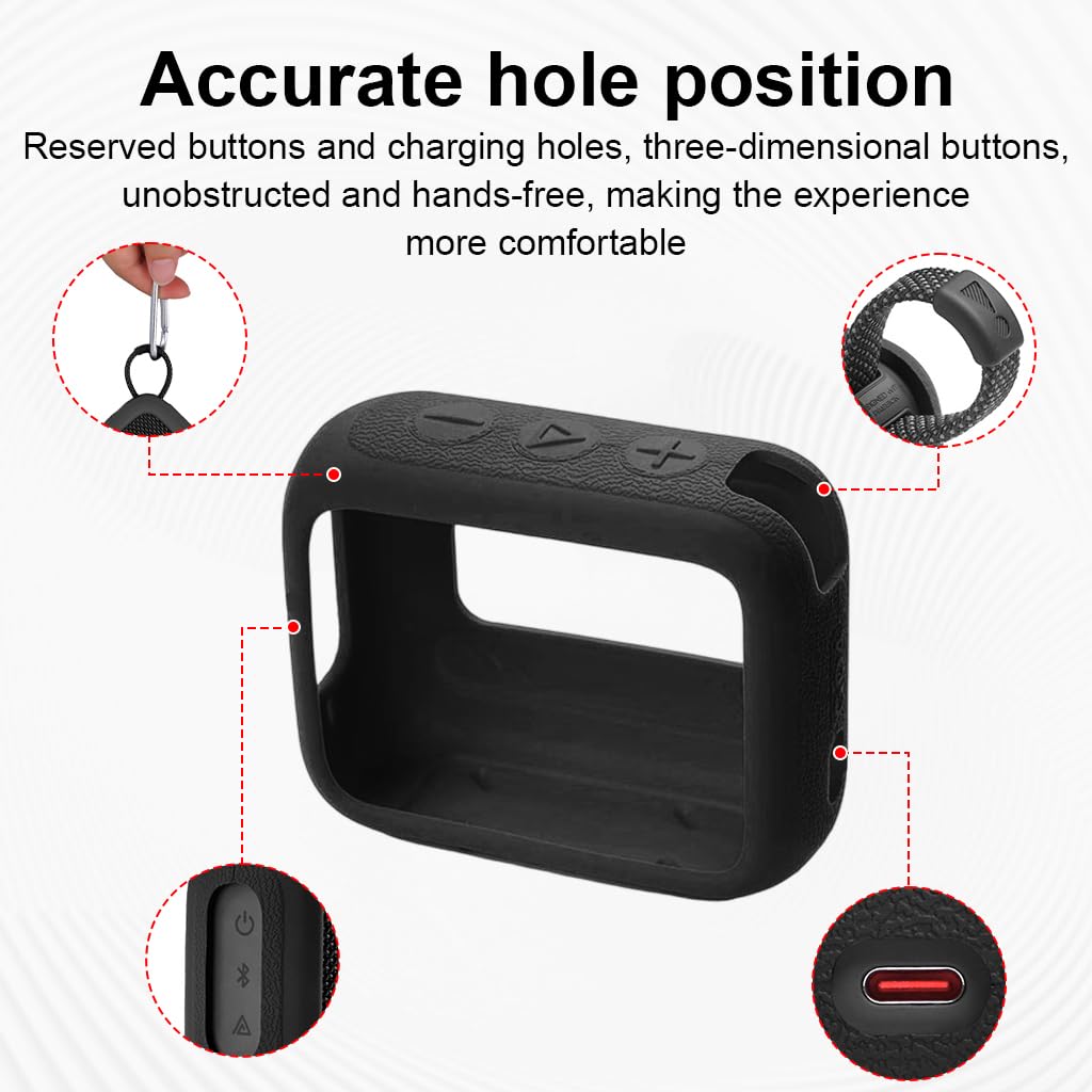 ZORBES Bluetooth Speaker Silicone Cover for JBL GO4 with Embossed Buttons and Anti Slip Skin