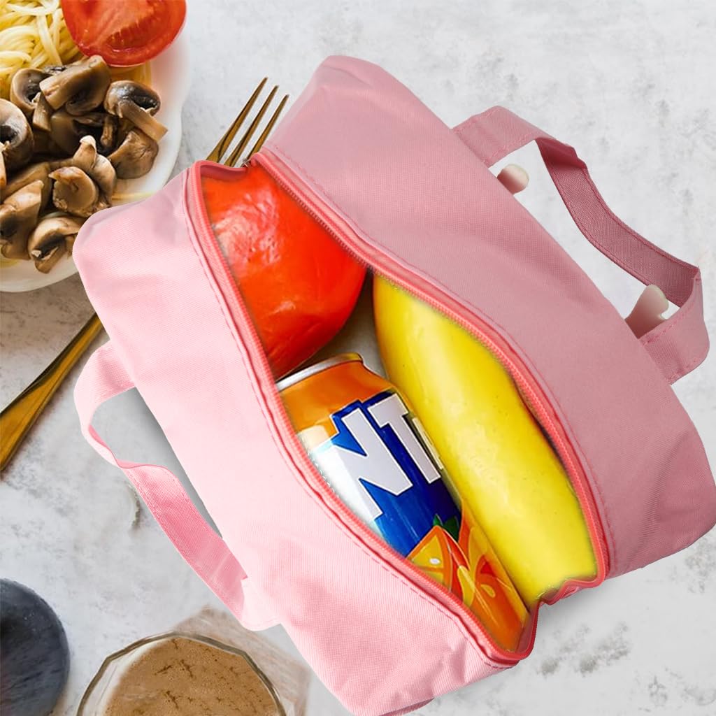 Zibuyu Insulated Lunch Bag for School and Travel with Thermal Lining 23×14×24.5 cm | Pink Reindeer Design