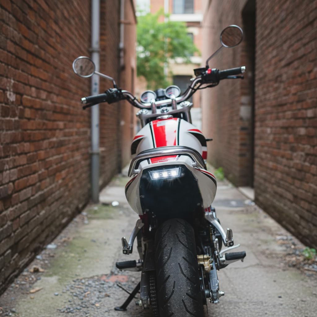 STHIRA Motorcycle License Plate Light for 12V Use with 3 LEDs and Waterproof ABS Housing