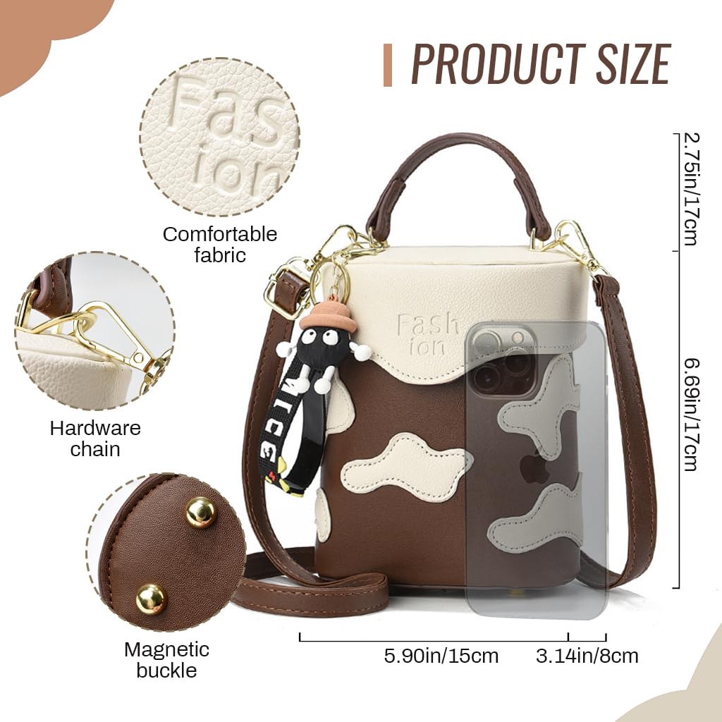 PALAY PU Bucket Bag for Women featuring Snap Button Closure and Keyring Charm 15x8x17cm