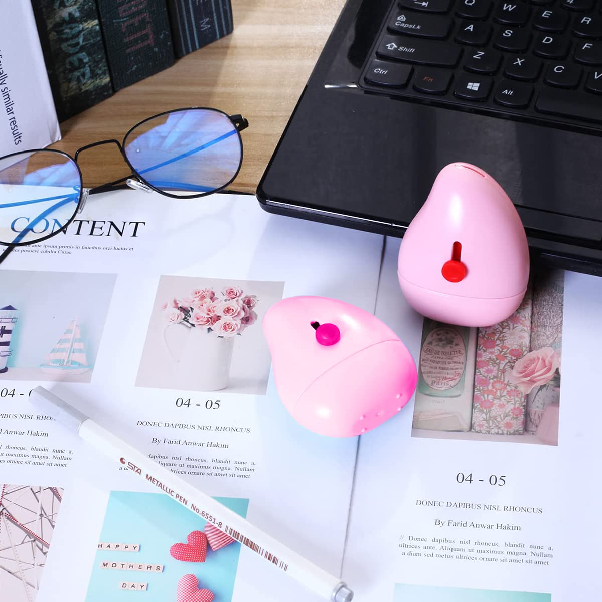 HASTHIP Confidential Roller Stamp for Identity Protection with Refillable Ink and Mini Cutter | Pink