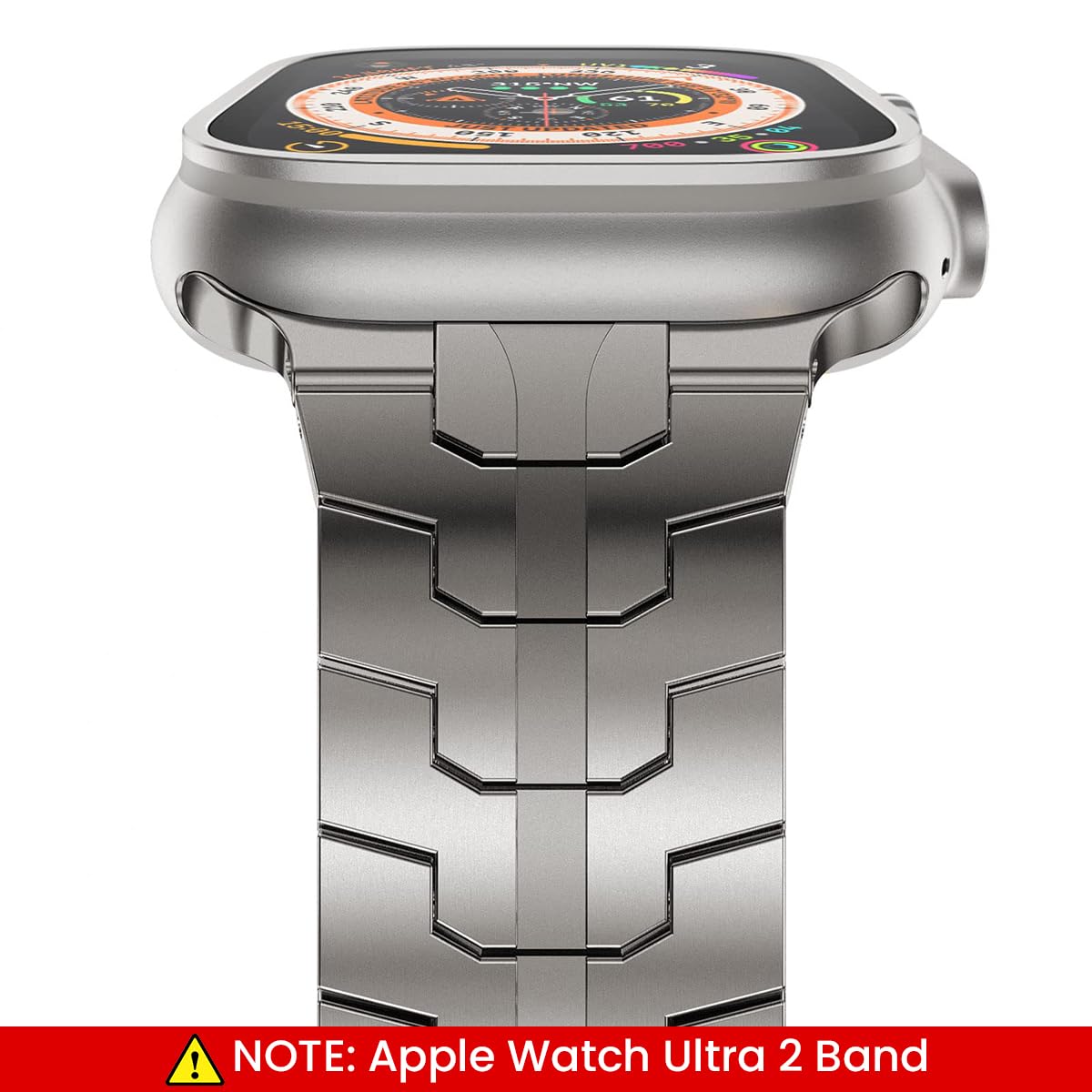 Stainless Steel Watch Band for Apple Watch Ultra 2 featuring Butterfly Clasp and 5.5–9.1 in Adjustable Links