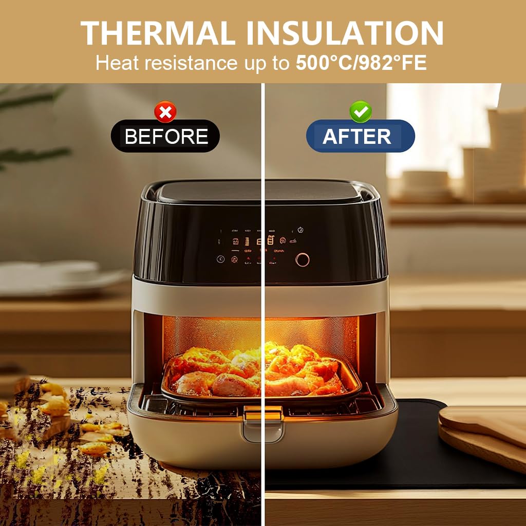 Supvox Silicone Air Fryer Mat for Countertops featuring Non Slip Heat Resistant Design 45x38cm