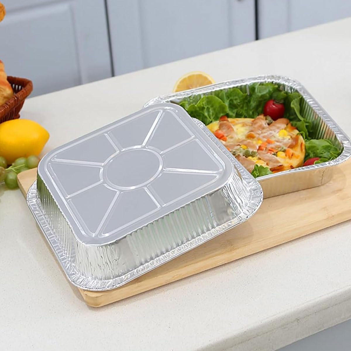 Supvox Air Fryer Aluminum Foil Trays for Baking and Cooking 20 Pcs 8 in Deep Design | Oven Safe