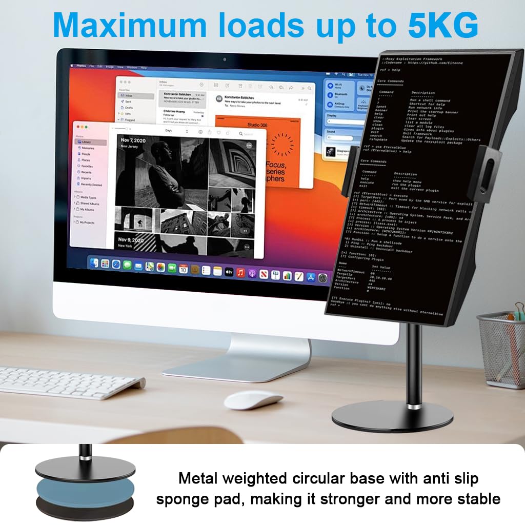 ZORBES Telescopic Monitor Stand for 17.3 in Screens featuring 360° Rotation and Metal Build