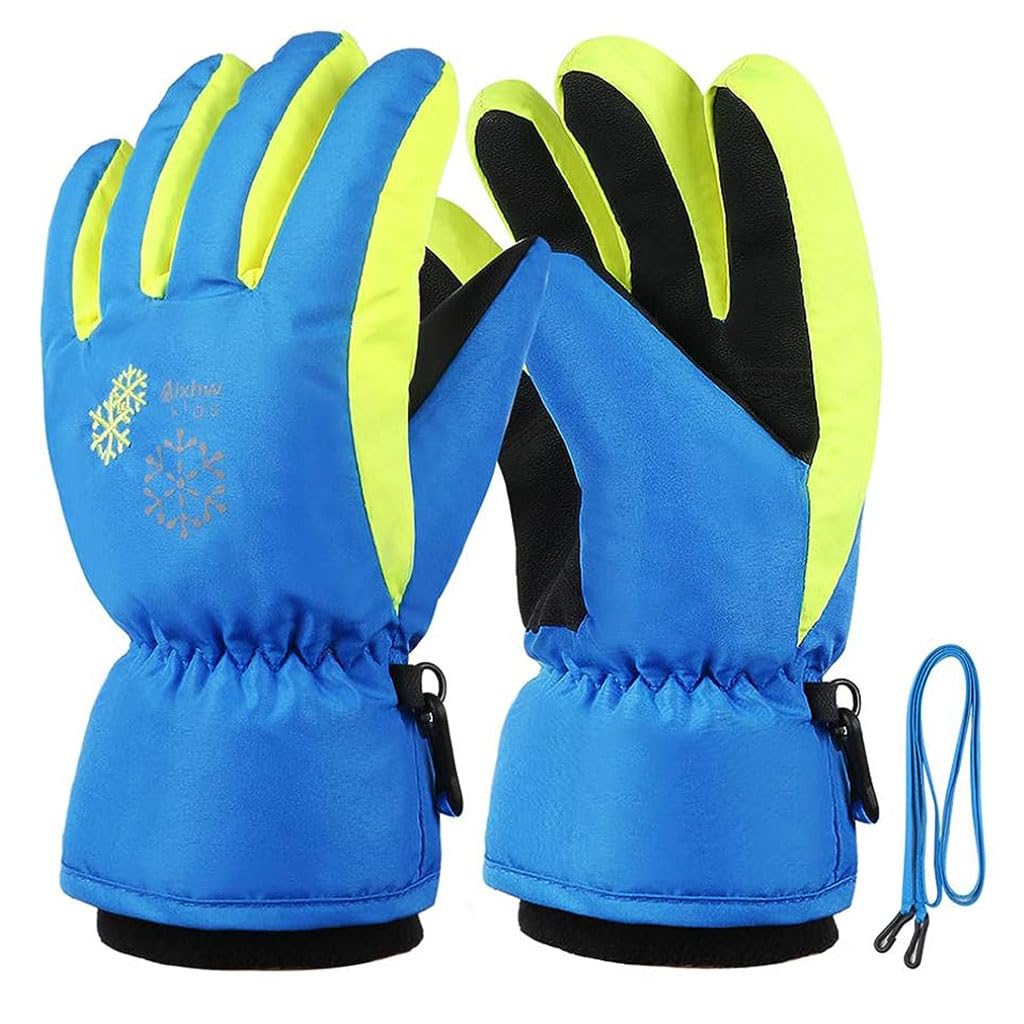 Venzina Winter Gloves for Kids with Anti Slip PU Palm and Waterproof Fleece Lining | 26cm Size