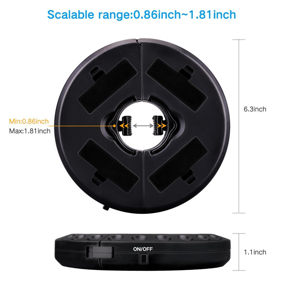 ELEPHANTBOAT LED Patio Umbrella Light with 28 LEDs for 2.5–3.5 cm Pole | Clip-On Ring Design