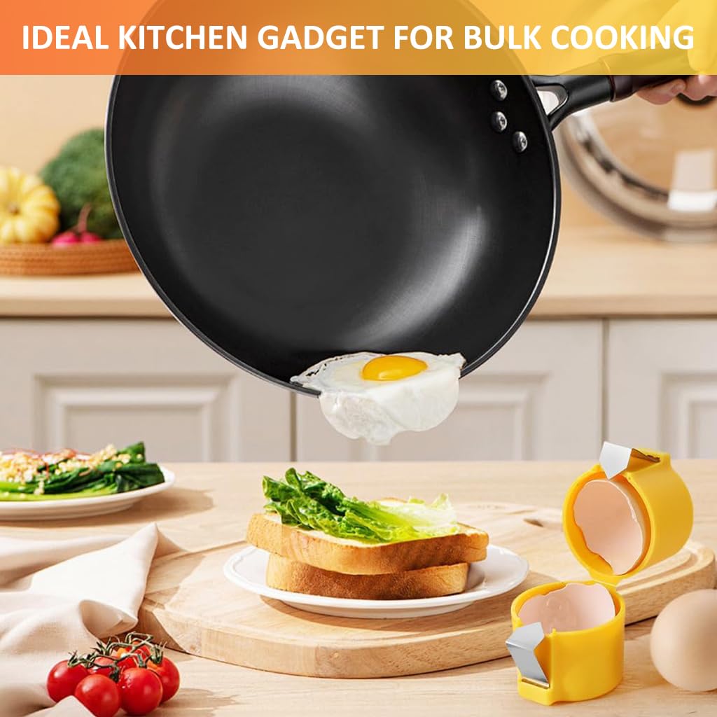 HASTHIP Egg Cracker Tool for Easy Egg Opening with Dual Hemispheric Chambers | 3pc Set