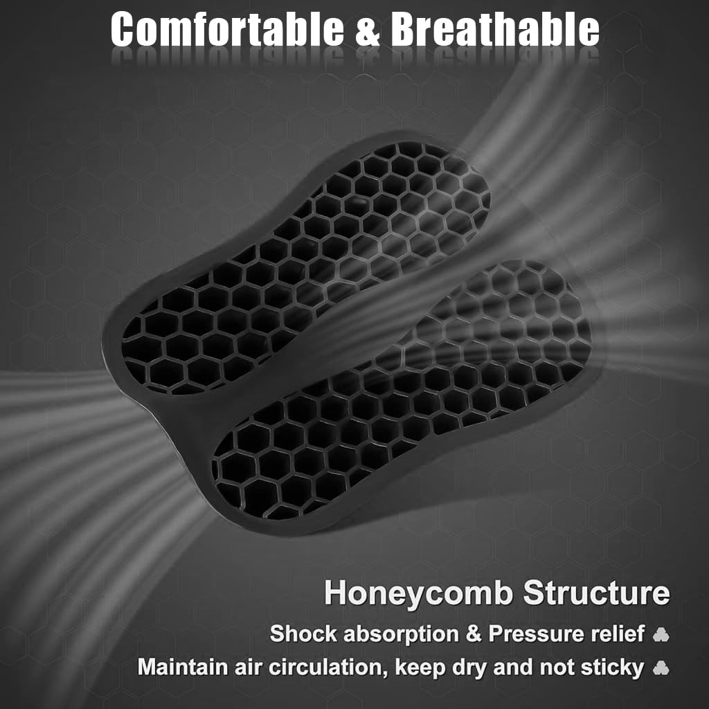 STHIRA® Motocycle Seat Cushion, Detachable Cycle Seat Cover Gel Pad, High Density Gel 3D Honeycomb Structure Shock Absorption & Breathable Motorcycle Gel Seat Pad for Long Rides, Universal Motorcycle Seat Pad