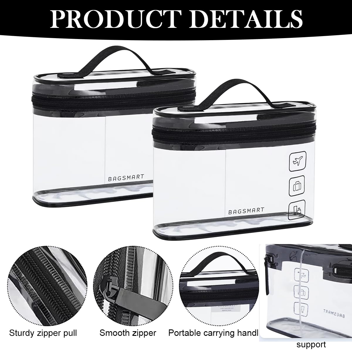 MAYCREATE Makeup Pouch for Travel and Daily Use with Secure Zipper Closure | 4.7 in PU Leather Bag