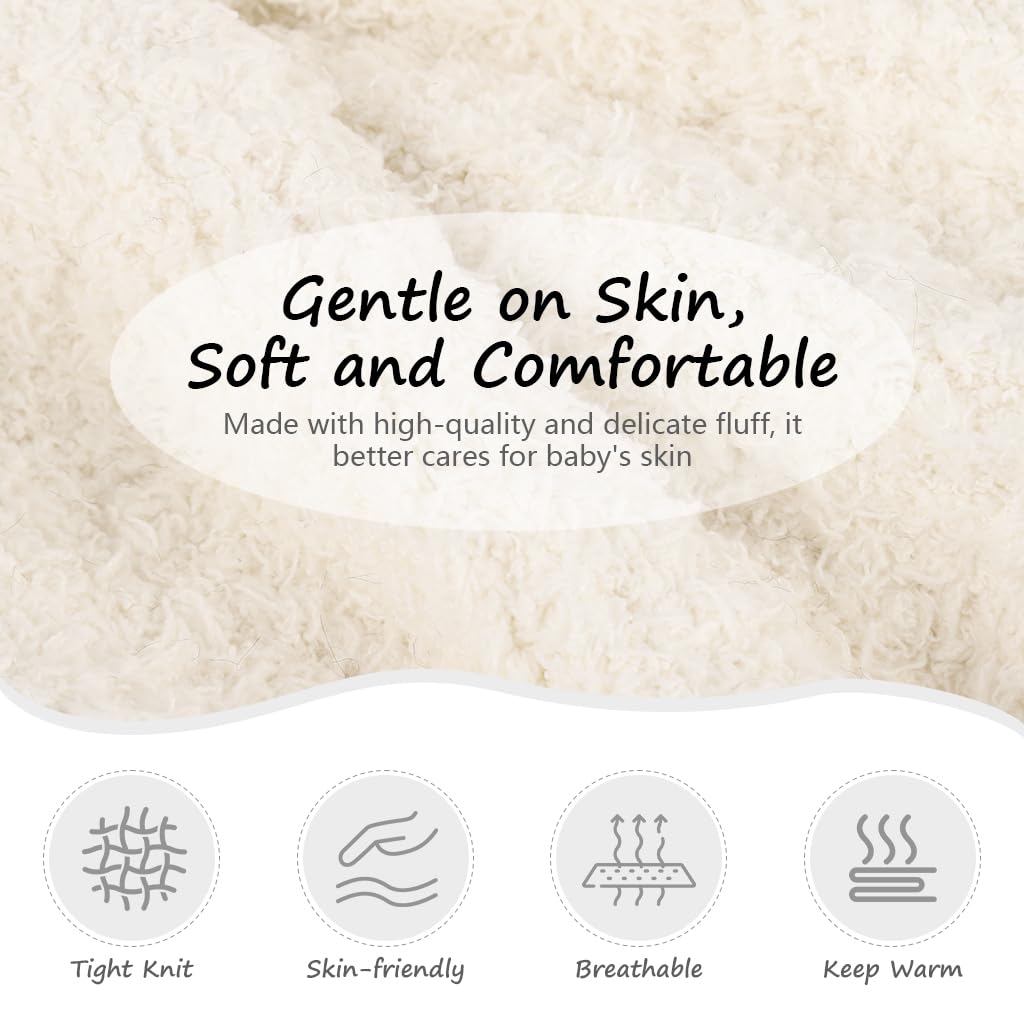 SNOWIE SOFT Panda Baby Winter Cap for 6–36 Months with Chin Strap and Plush Ears | Warm Knitted Beanie for Outdoor Use